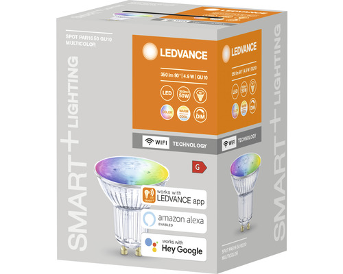 Ledvance Smart WIFI LED Lamp Dimbaar PAR16/PAR51 GU10/5W (32W) Mat 350 lm 2700-6500 K RGBW