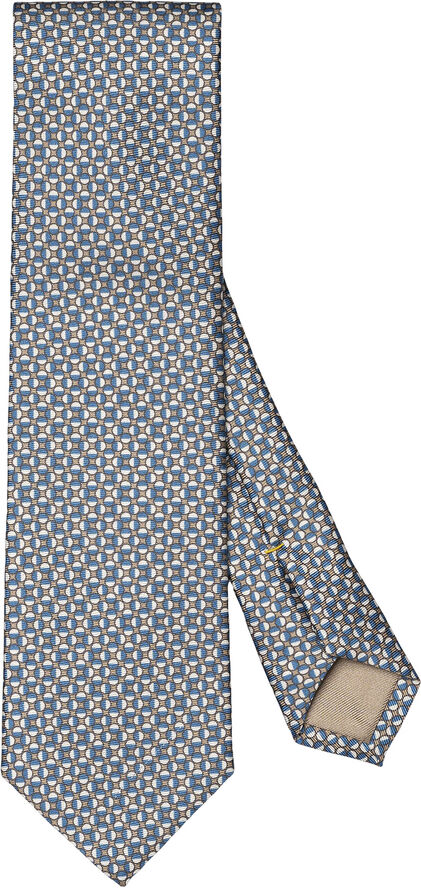 ETON Beige Geometric Print Silk Tie Lysebrun