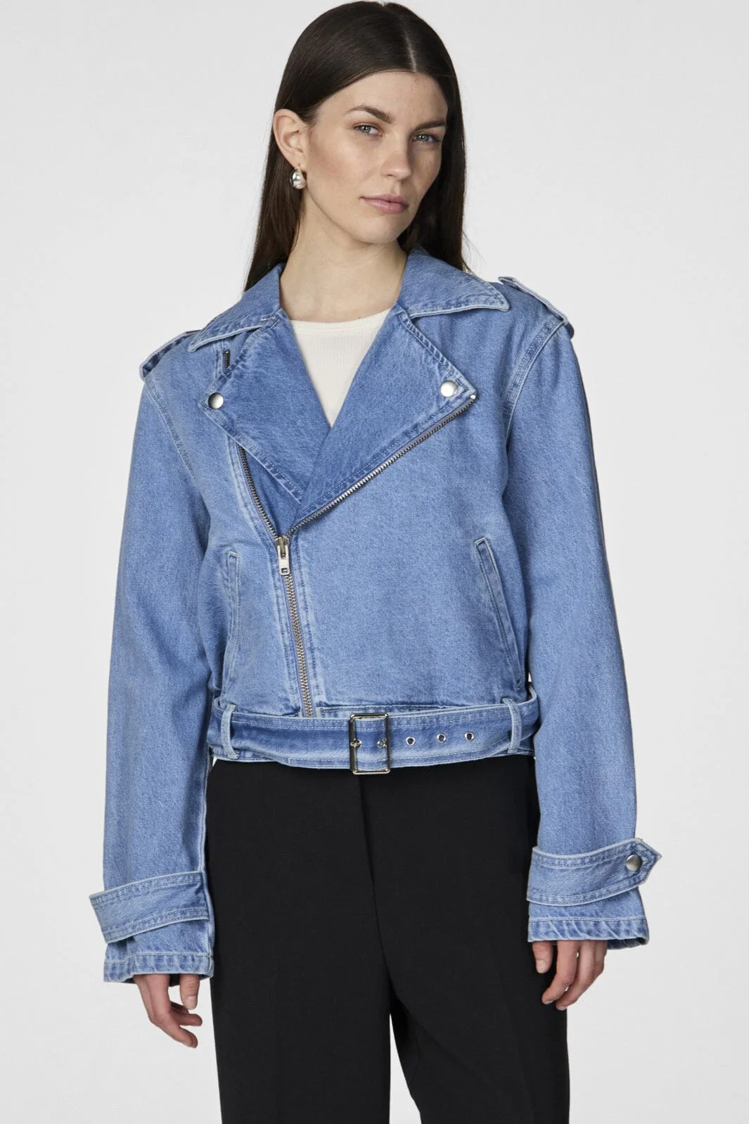 Y.A.S Yasabigail Ls Denim Biker Jacket 26036312