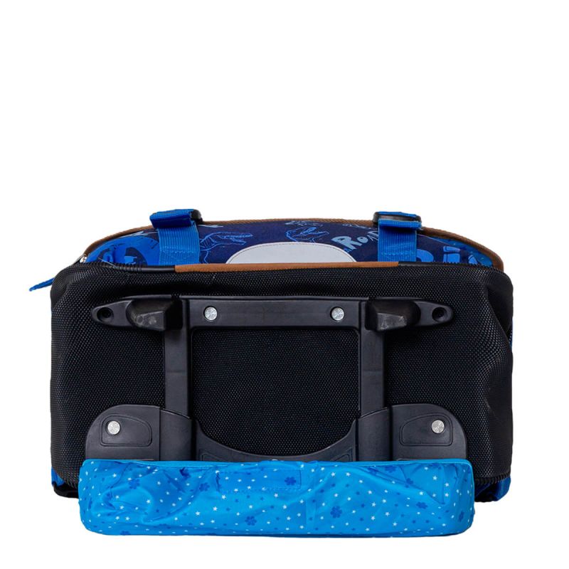 Cartable à roulettes scolaire Dino 41 cm Bleu