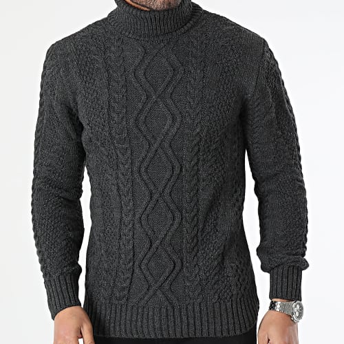 Pull Col Roulé Gris Anthracite