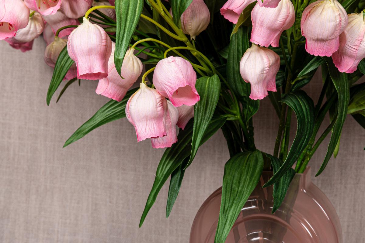 Ptmd branche artificielles sandersonia - 44x26x100 cm - plastique - rose