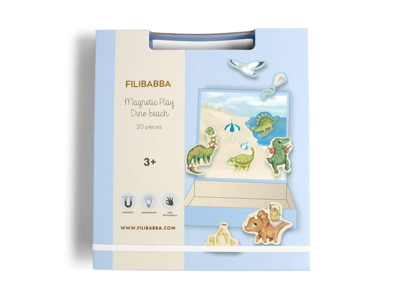 Filibabba Magnetspiel Dino Beach Kreatives Spielzeug für kleine Entdecker