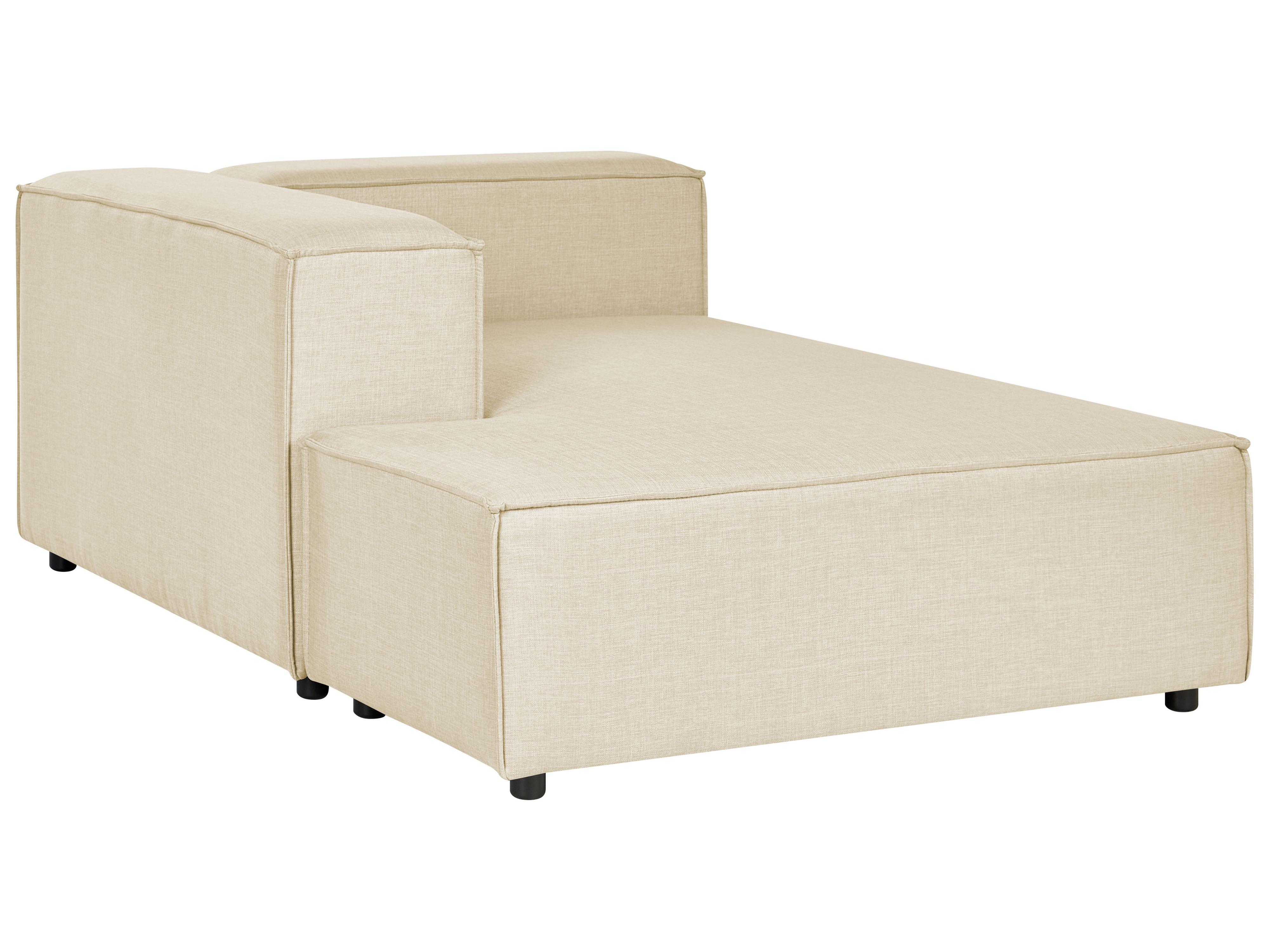 Modulaire hoekbank 3-zits APRICA Kunstlinnen Beige rechtszijdig