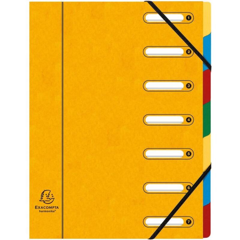 Trieur HARMONIKA® à fenêtres avec élastiques Véritable carte lustrée 7 compartiments