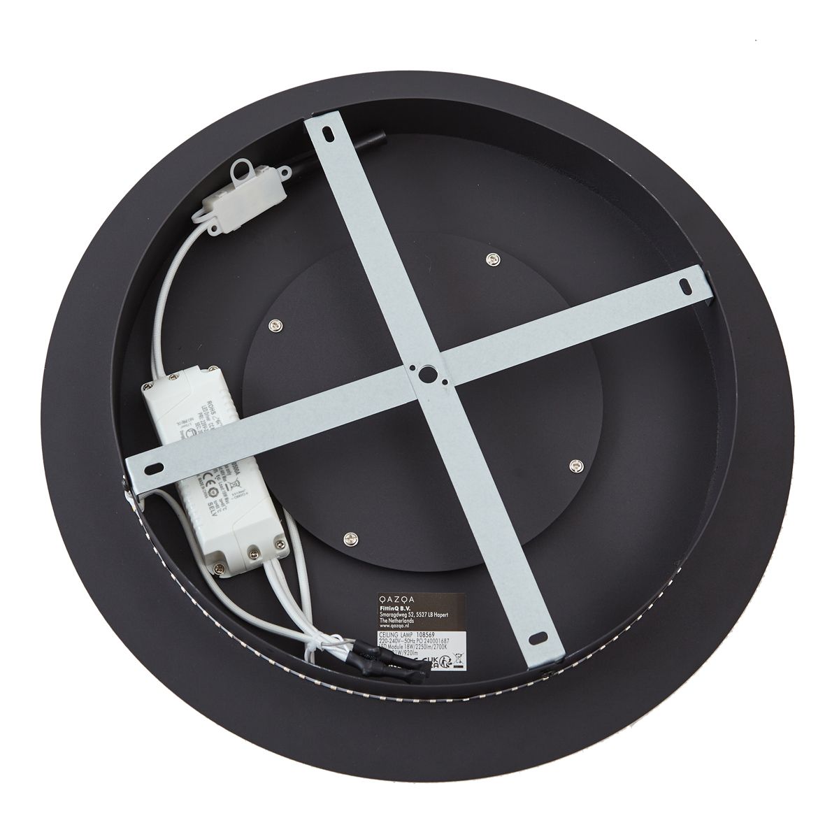 Moderne plafondlamp zwart 40cm incl. LED 3-staps dimbaar - Morning