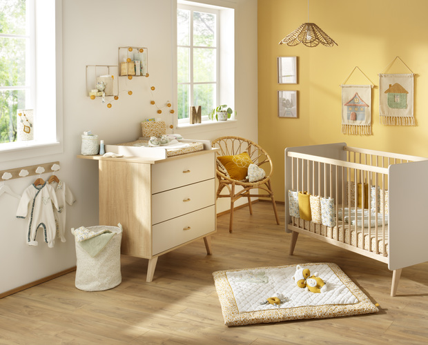 Chambre DUO Lit 140x70 Commode BASILE - BEBE9 CREATION