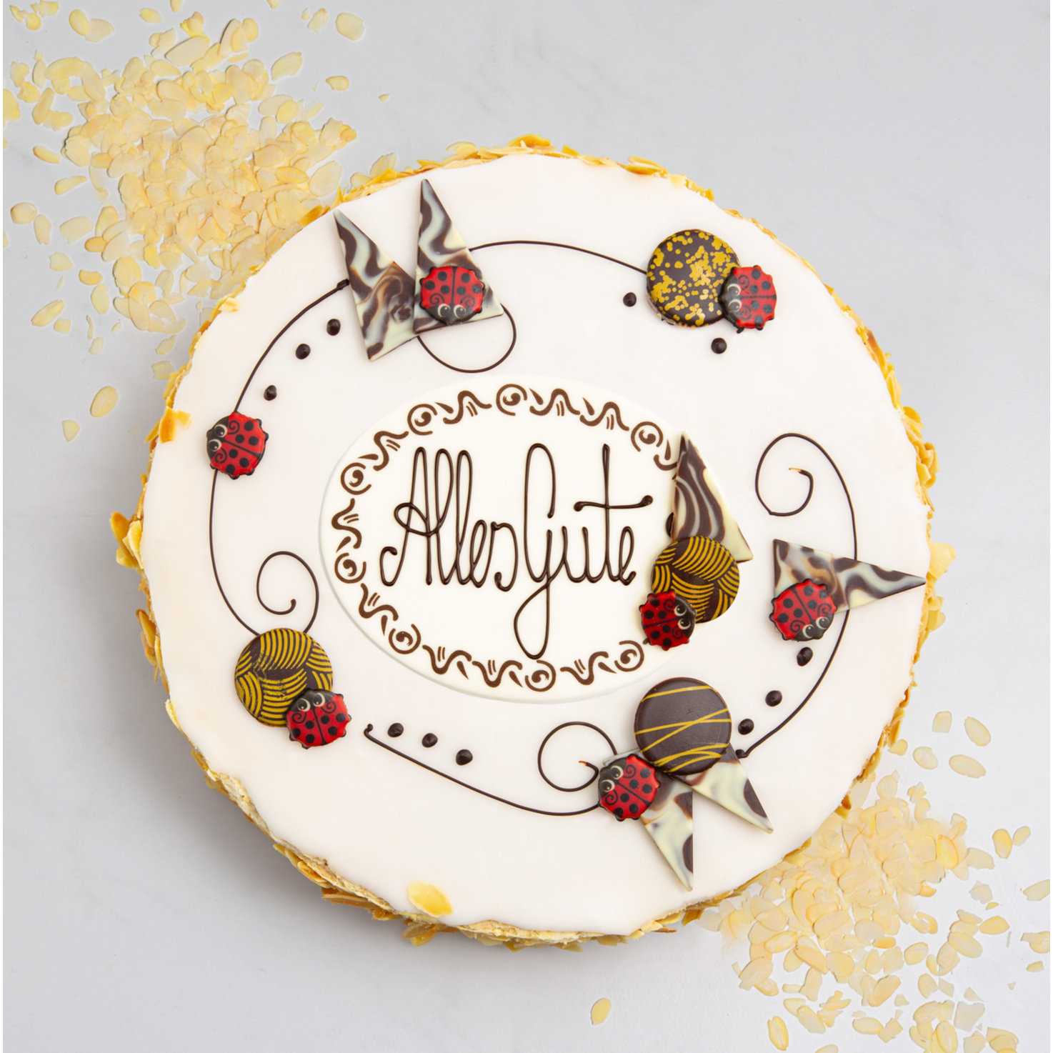 Millefeuille Torte Erwachsenendekor mit Schrift Ø24cm