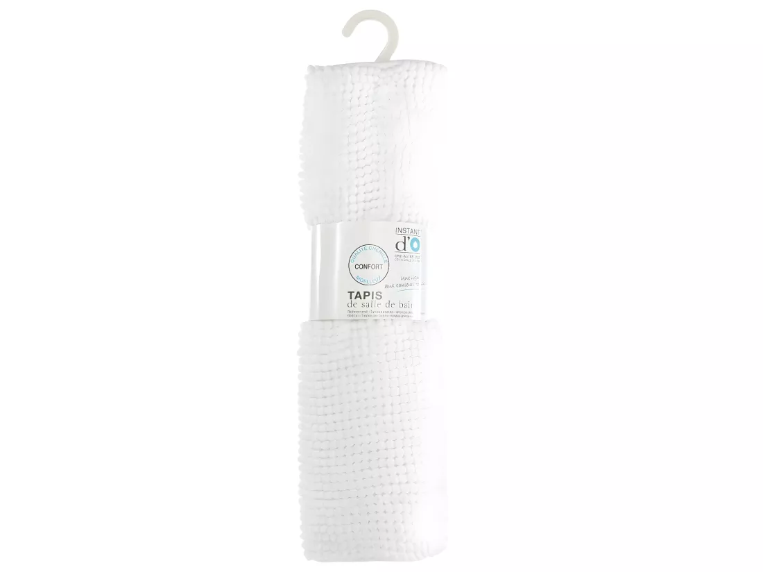 Tapis de Salle de bain Blanc chenille 50 x 80 cm