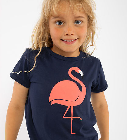 TIERE T-Shirt - DyrHide - Dk Navy Flamingo