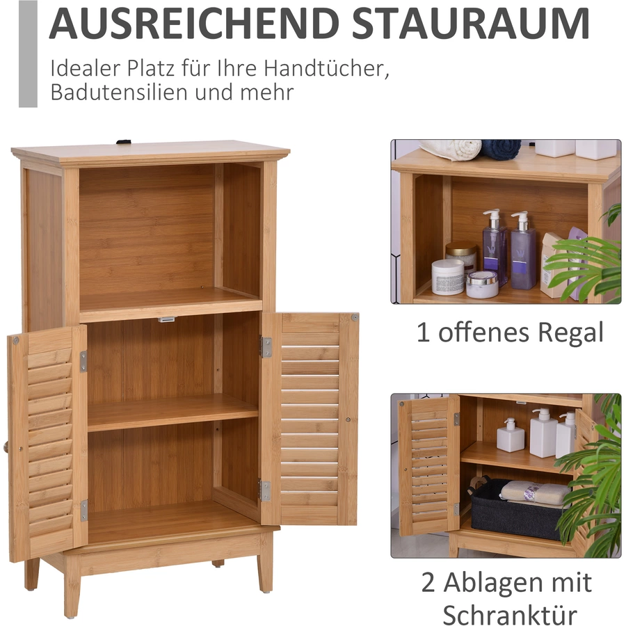 HOMCOM Badezimmerschrank natur