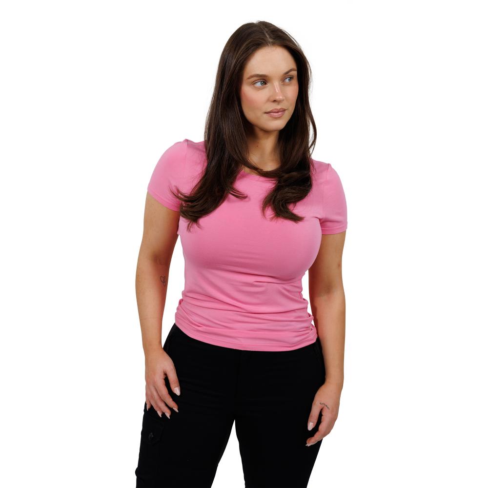 Tufte SoftBoost Crew Neck Tee Womens Pink Cosmos