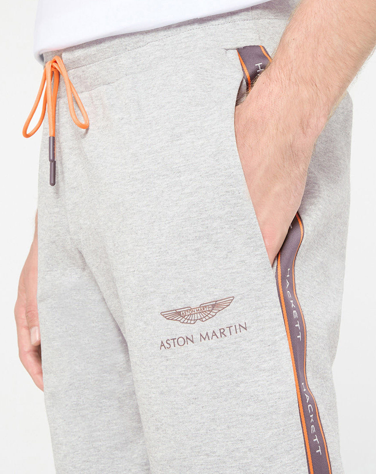 Hackett London Jogging Slim Fit Galon Aston Martin Racing gris chiné