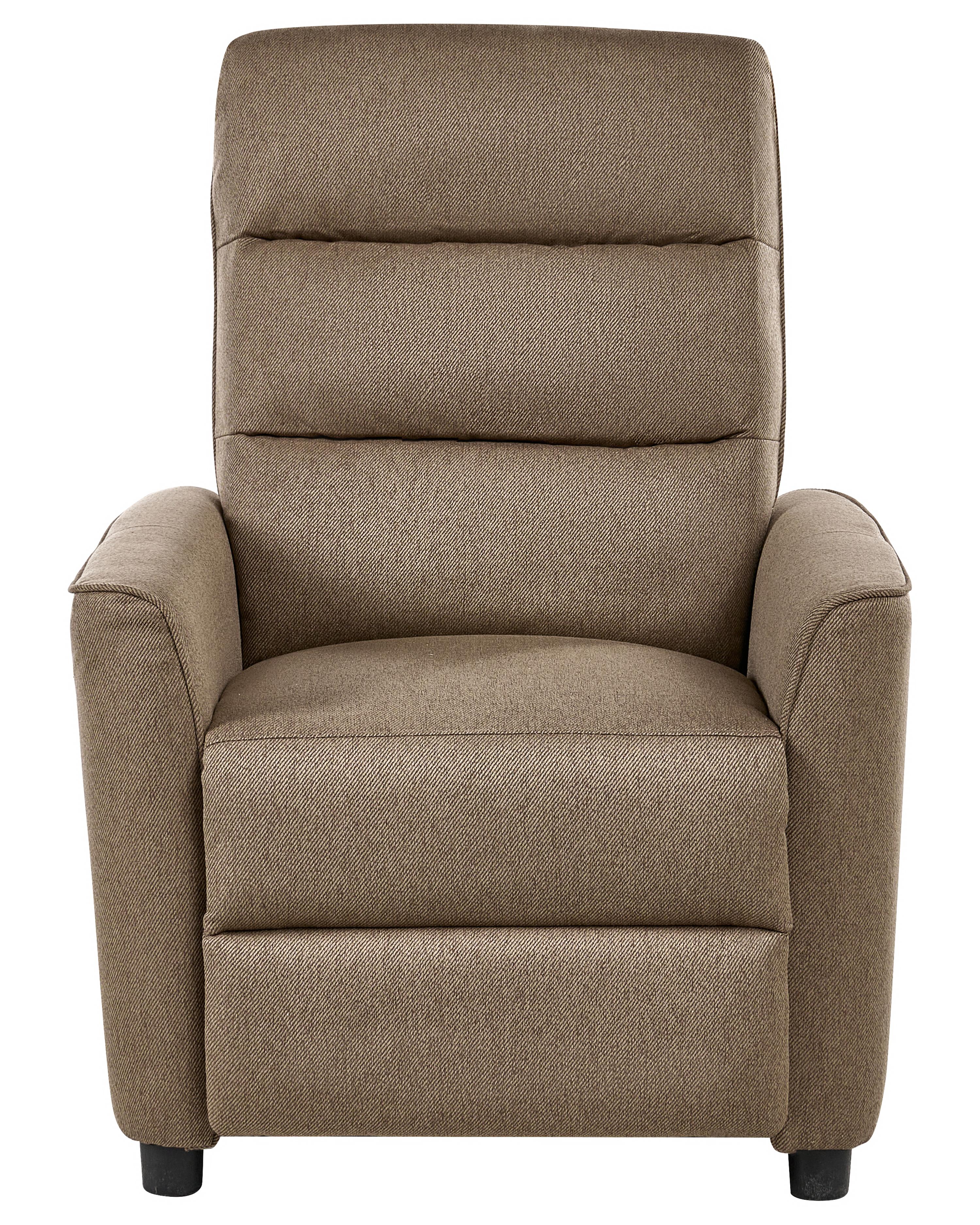 Relaxfauteuil SANDE inclusief voetensteun Stof Bruin