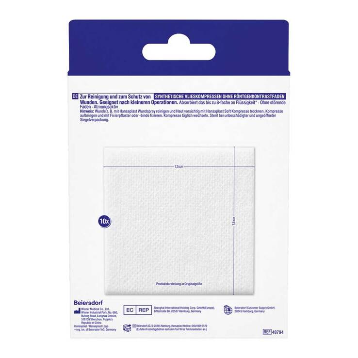 Hansaplast Soft Kompressen 7,5x7,5 cm steril, 5X2 St