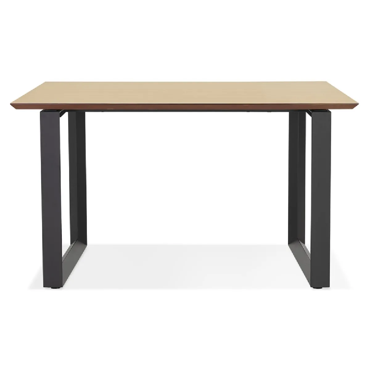 Alterego Bureau GIMINI bois naturel/métal noir - 130x70 cm