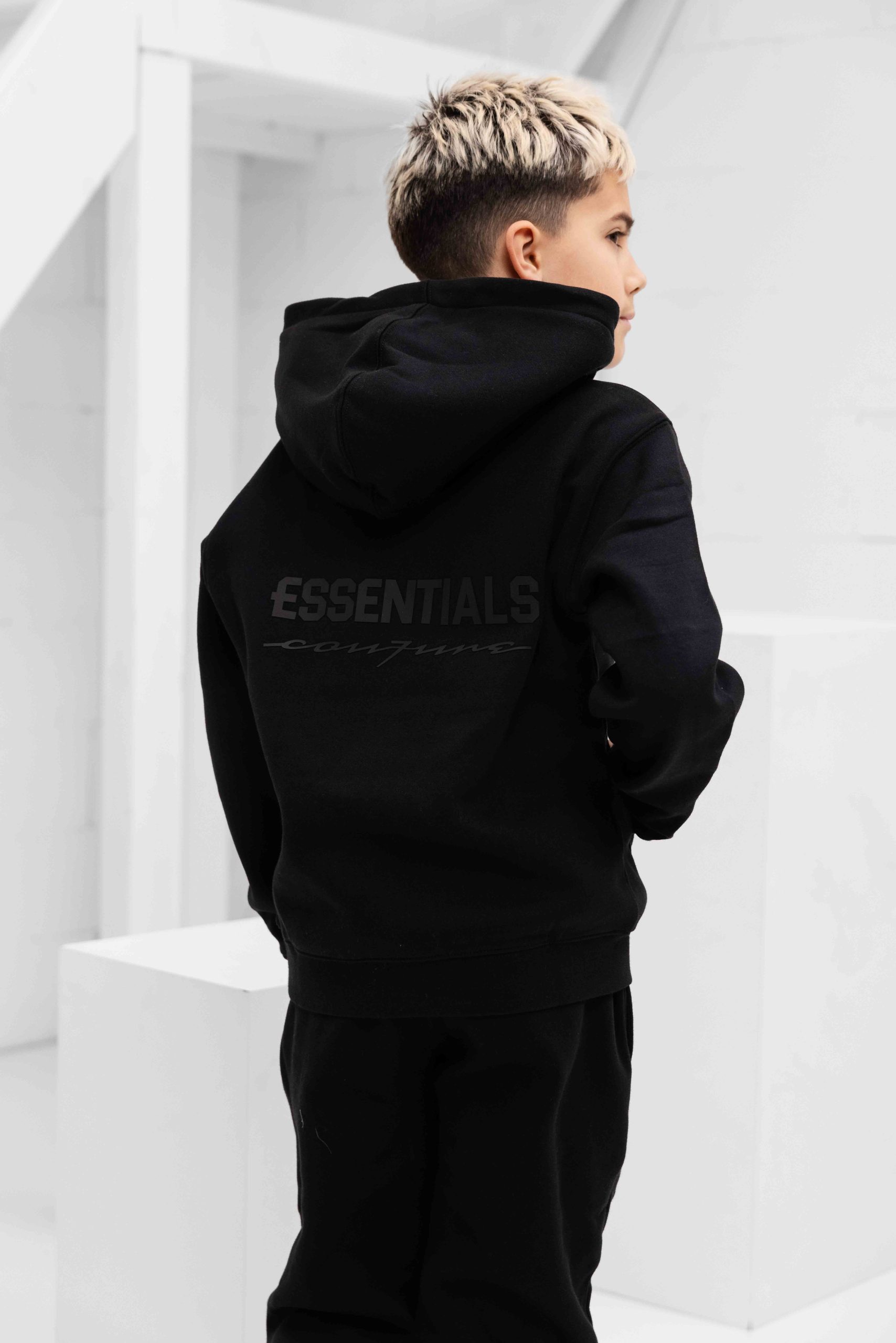 Cou7ure Essentials Rubber Trainingspak Kids Zwart