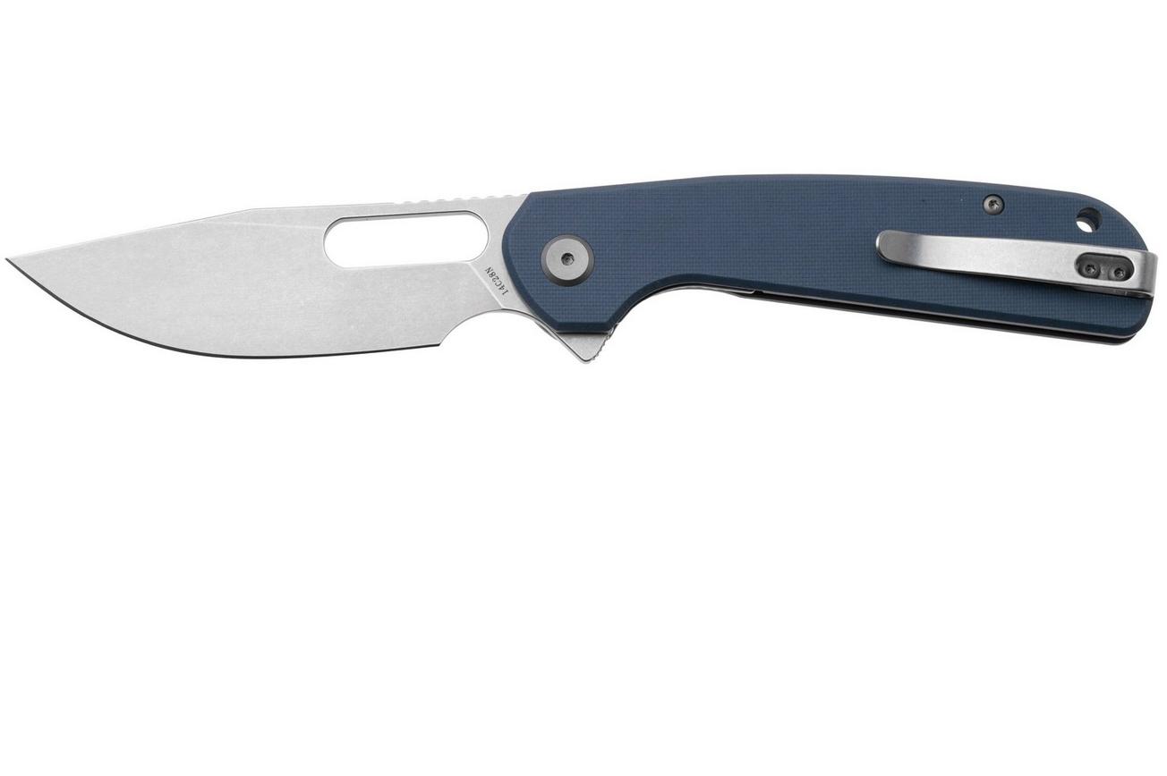 Eutektik Trinity TRI-DSW-L Stonewashed 14C28N, Blue G10, linkshandig zakmes