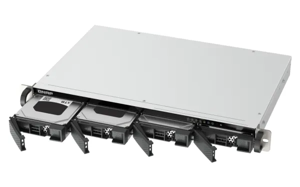 QNAP TS-433EU - NAS-server - 4 bays - rackversion - SATA 6Gb/s - RAID 0, 1, 5, 6, 10, JBOD, 50, 60 - RAM 4 GB - Gigabit Ethernet / 2.5 Gigabit Ethernet - iSCSI support - 1U