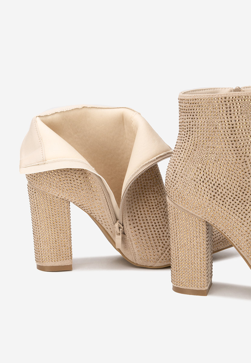 Bottines à gros talon dorées Glira