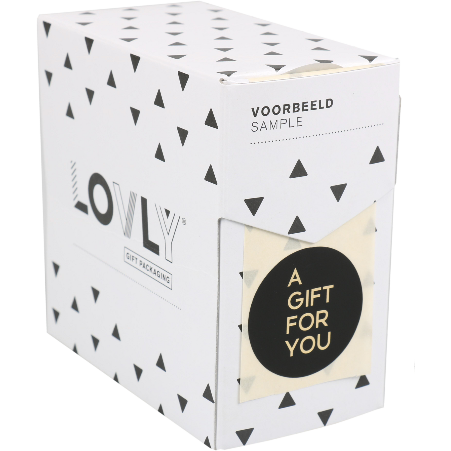 Etiket, papier, A gift for you, ∅40mm, zwart/goud