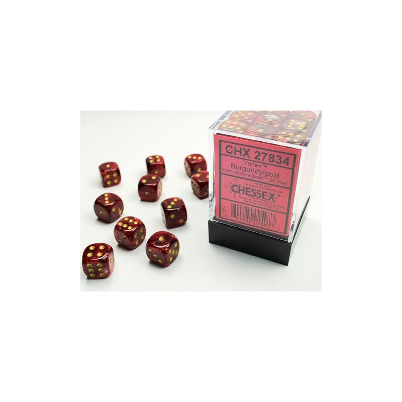 Pack de 36 dés D6 * vortex * BORDEAU