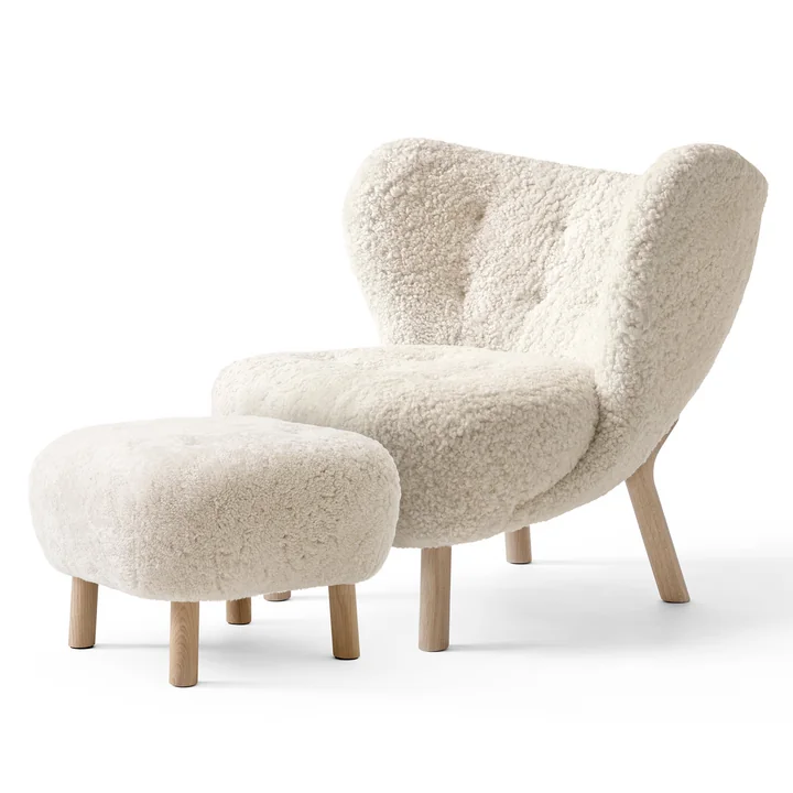 &Tradition - Little Petra VB1, Incl. Pouf ATD1, Eiche geölt / Schaffell Moonlight