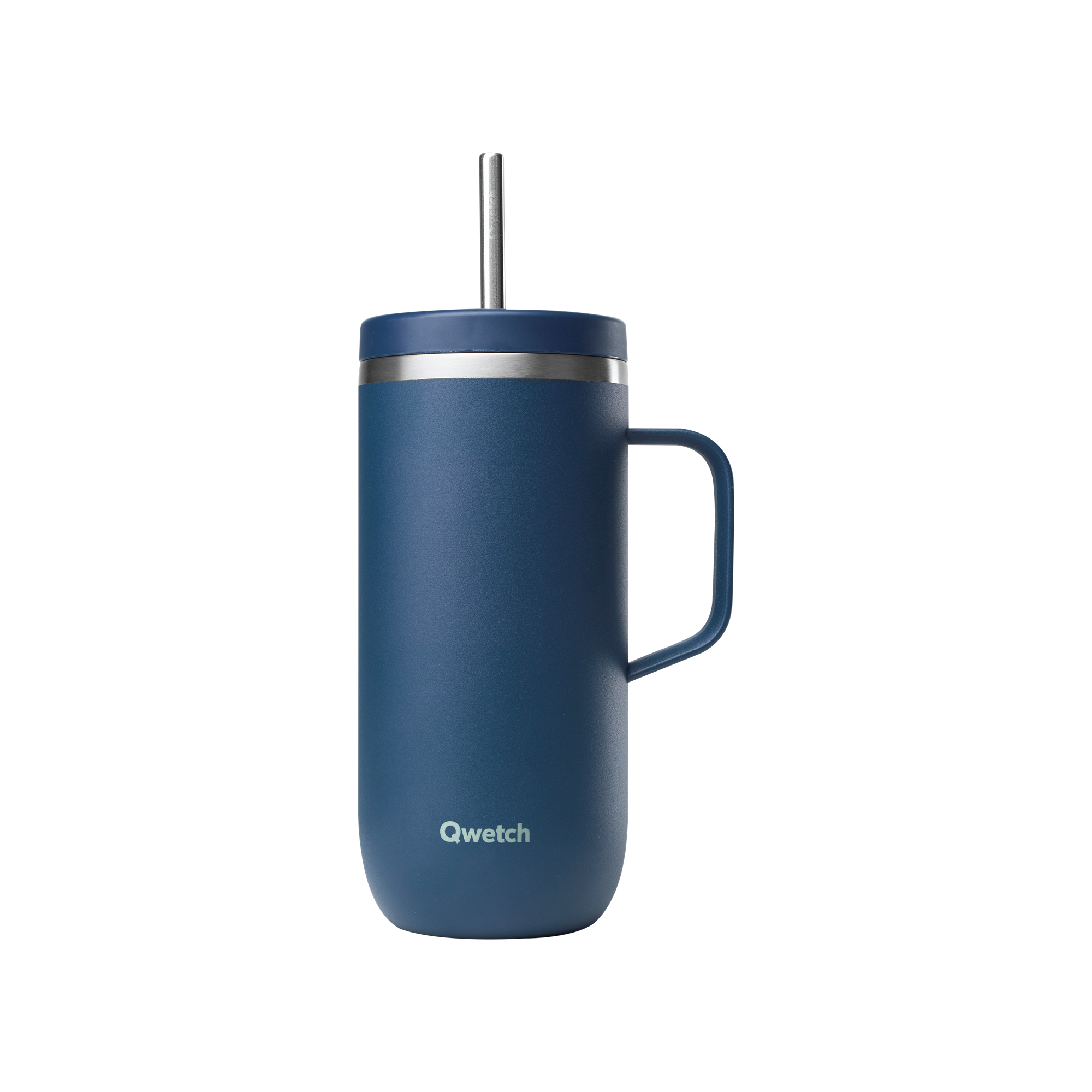 Termokop med håndtag 600 ml | Rustfrit stål. Ø8,4 x 19 cm. | Indigo Blue | Qwetch