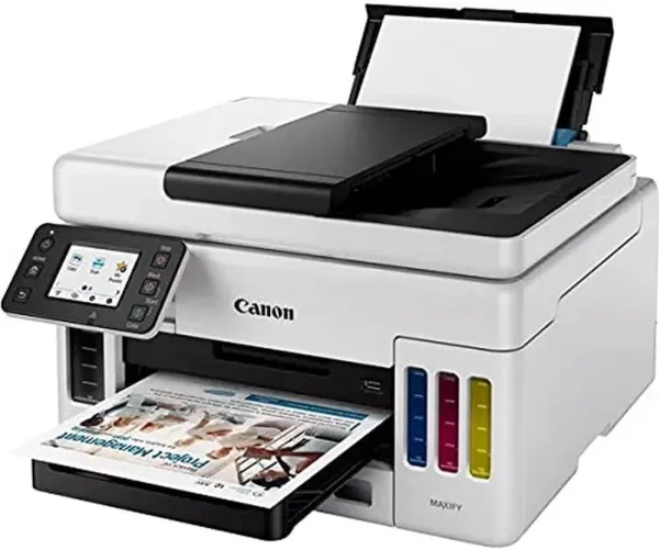 Canon MAXIFY GX6050 - Multifunktionsprinter - farve - blækprinter - kan genopfyldes - Legal (216 x 356 mm)/A4 (210 x 297 mm) (original) - A4/Legal (medie) - op til 24 ipm (udskriver) - 350 ark - LAN, Wi-Fi(n), USB 2.0, USB vært