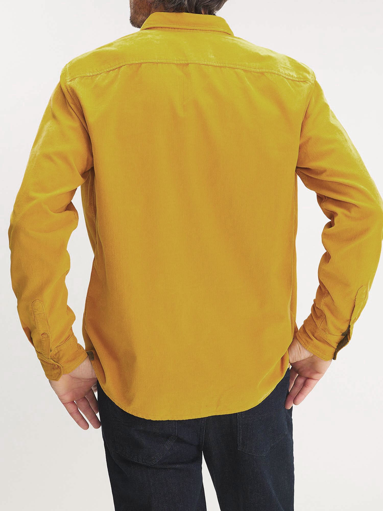 Chemise Homme Velours Côtelé Jaune