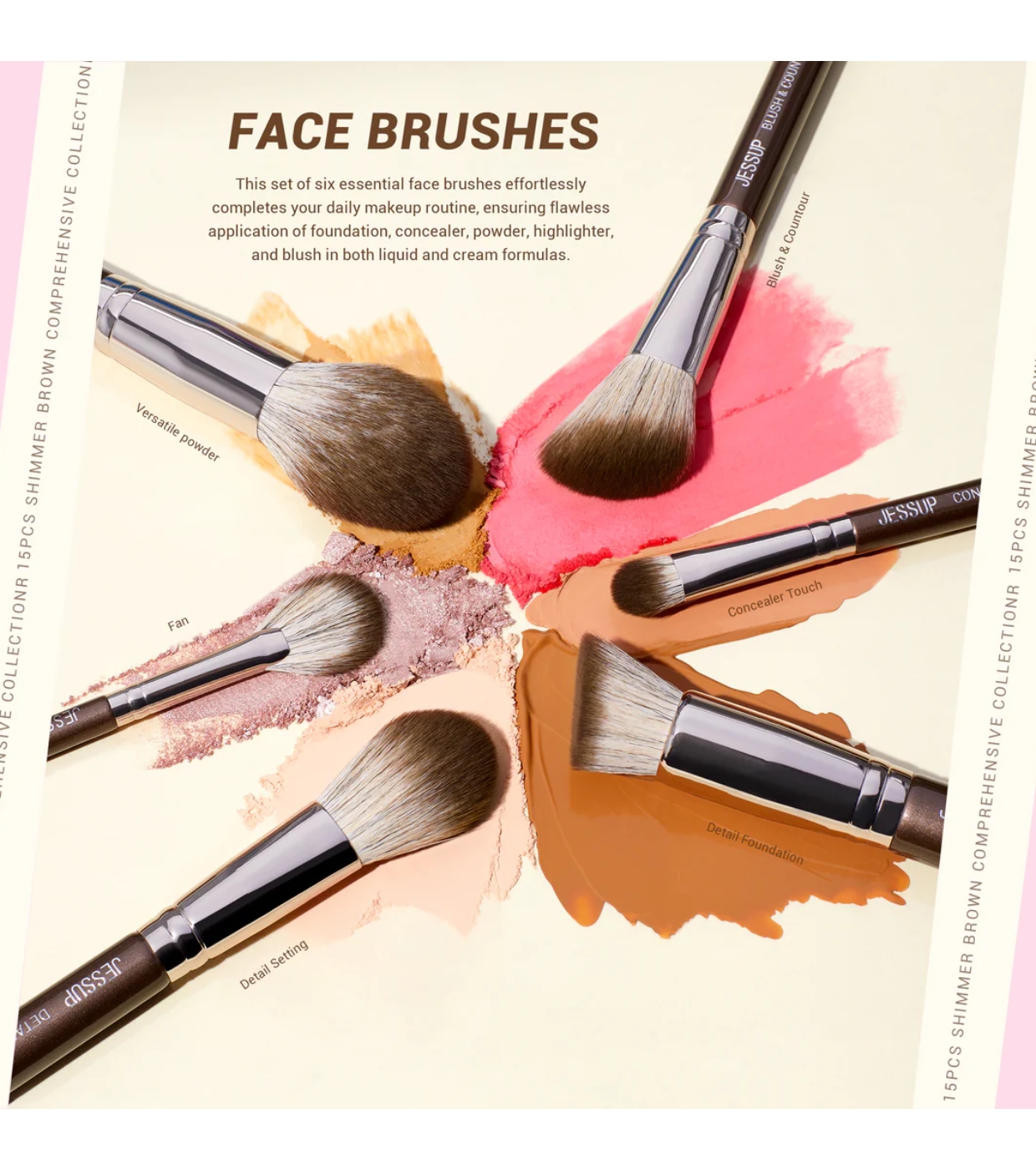 Jessup Beauty - *Makeup Essentials in a Box* - Conjunto de 15 pincéis - Shimmer Brown