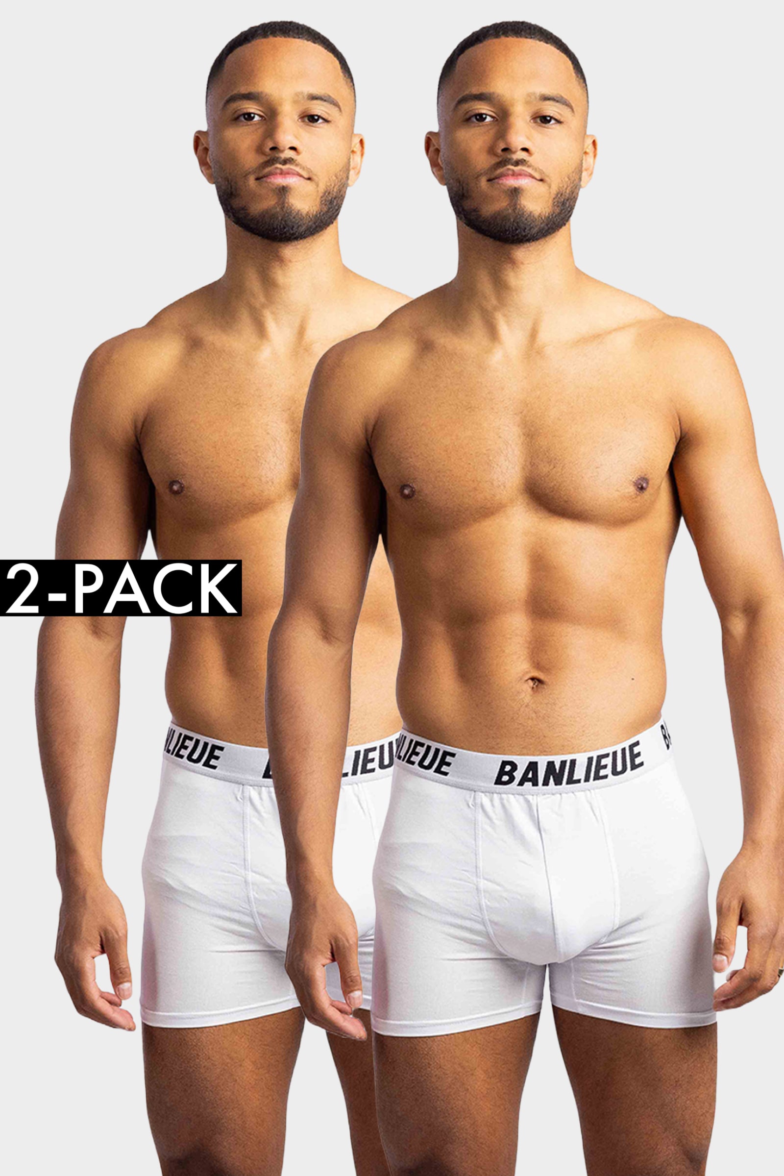 Banlieue 2-Pack Boxers Heather Heren Wit