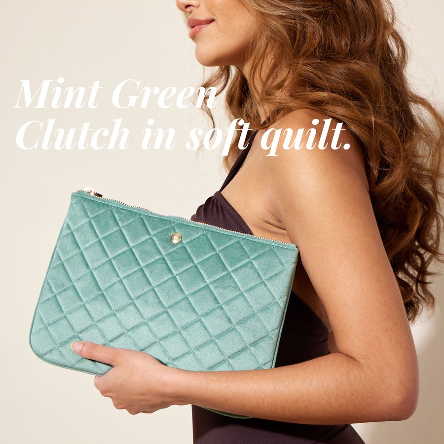 Fan Palm Mint Green Clutch