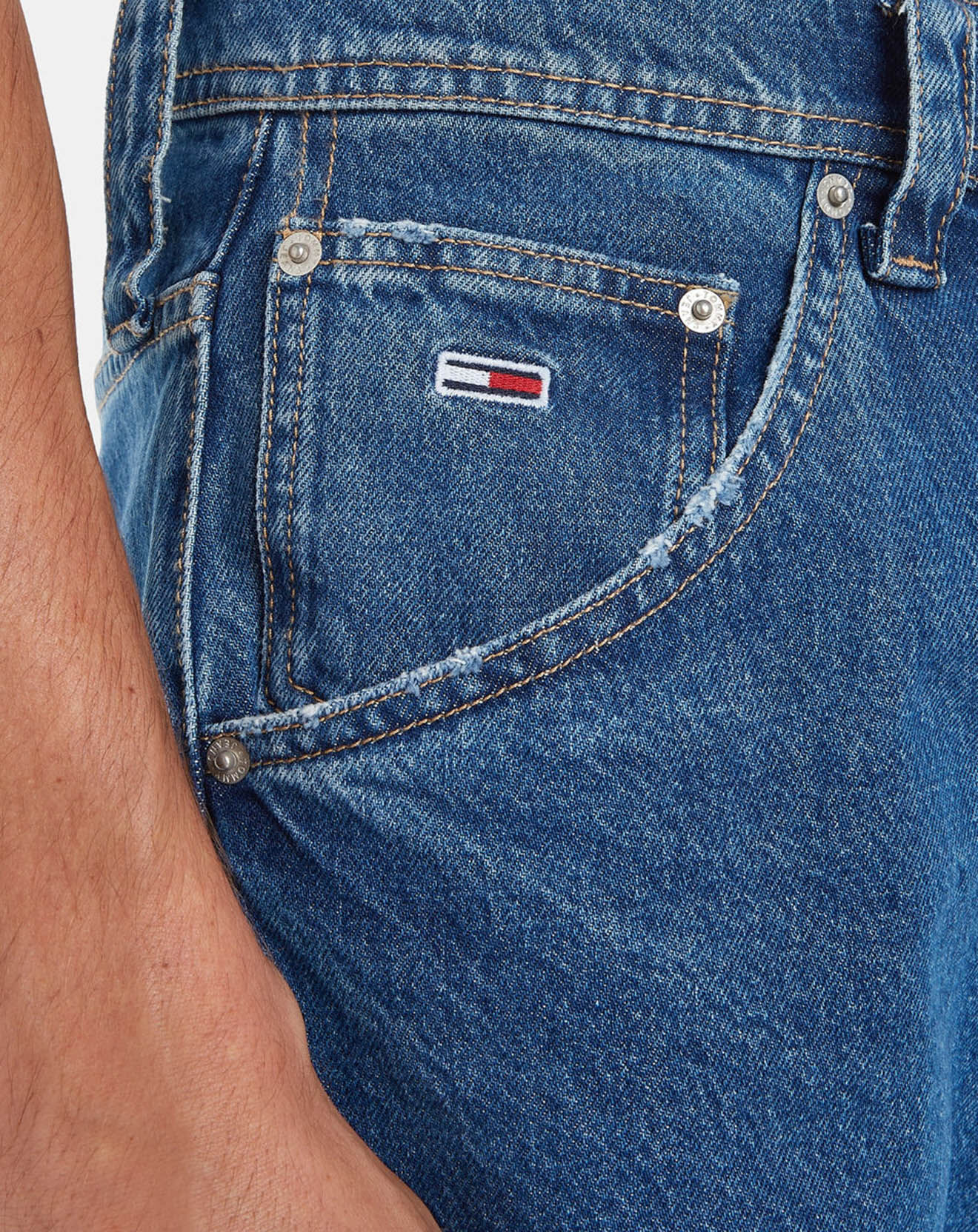 Tommy Jeans Bermuda en jean Aiden Baggy bleu