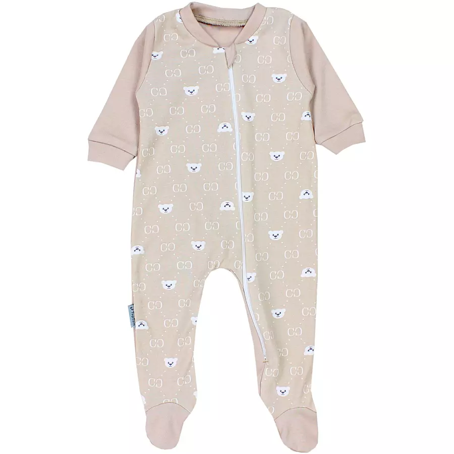 TupTam Baby Unisex Schlafstrampler mit Fuß 3er Pack blaubeige