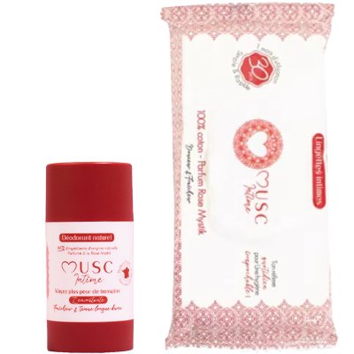 Déodorant naturel & lingettes intimes - L'Envoûtante - Rose