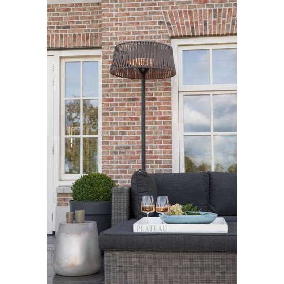 Chauffage halogène extérieur ARTIX CORDA 2100 en acier brun - D.60 cm