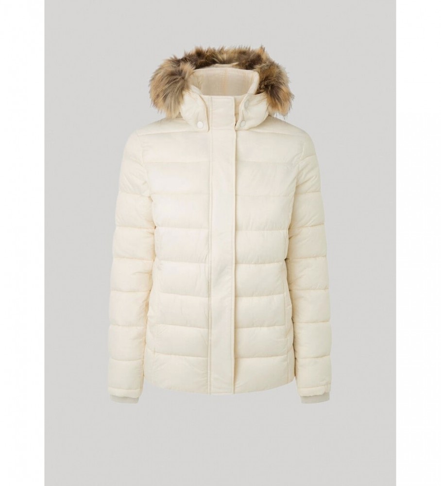 Jaqueta curta bege Pepe Jeans May