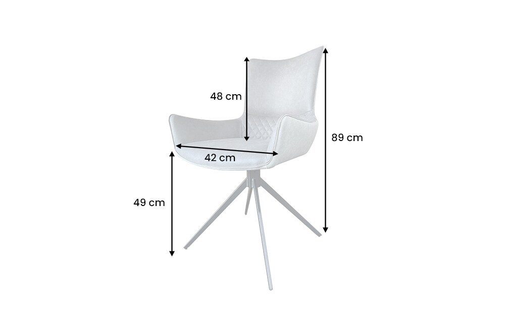riess-ambiente Stuhl ALPINE - drehbar grau hellgrau Armlehnen schwarze Metallbeine Microfaser