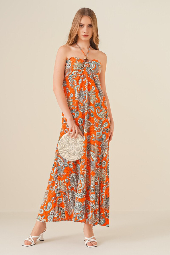 MT Clothes P-ROB_BRET - Robe à bretelles avec Motifs