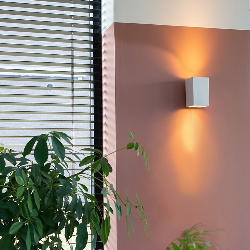 Moderne wandlamp wit vierkant 2-lichts - Sandy