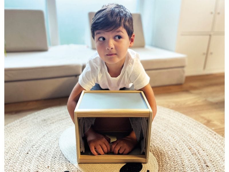 small foot Fühlbox Sensory Grosse Fühlkiste mit zwei Armöffnungen zum Hineingreifen und Berühren von Gegenständen