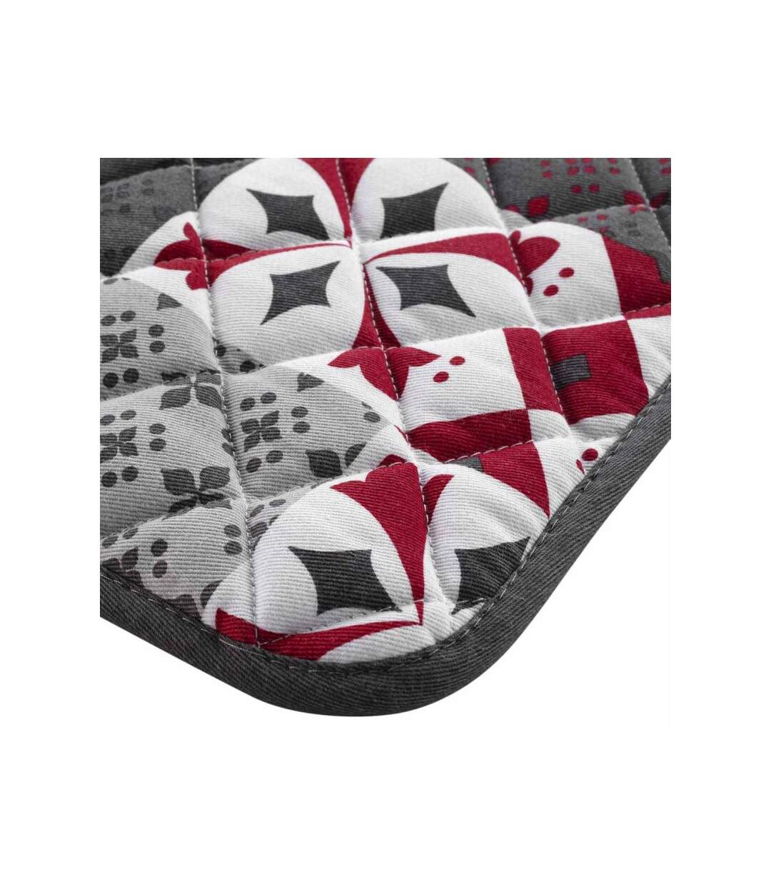 Manique de Cuisine Credence 19cm Gris & Rouge