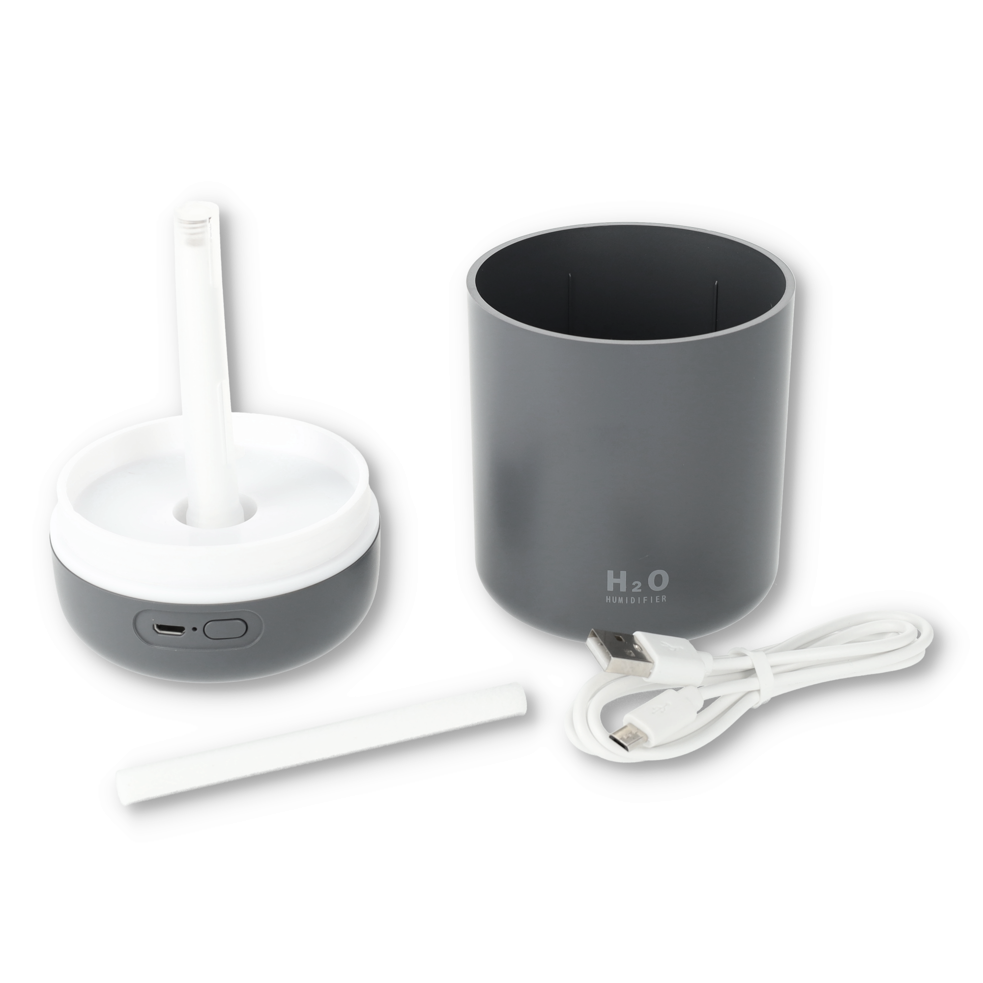 (300ml) Mini USB Luftbefeuchter Aroma Öl Diffuser mit LED Beleuchtung - Grau