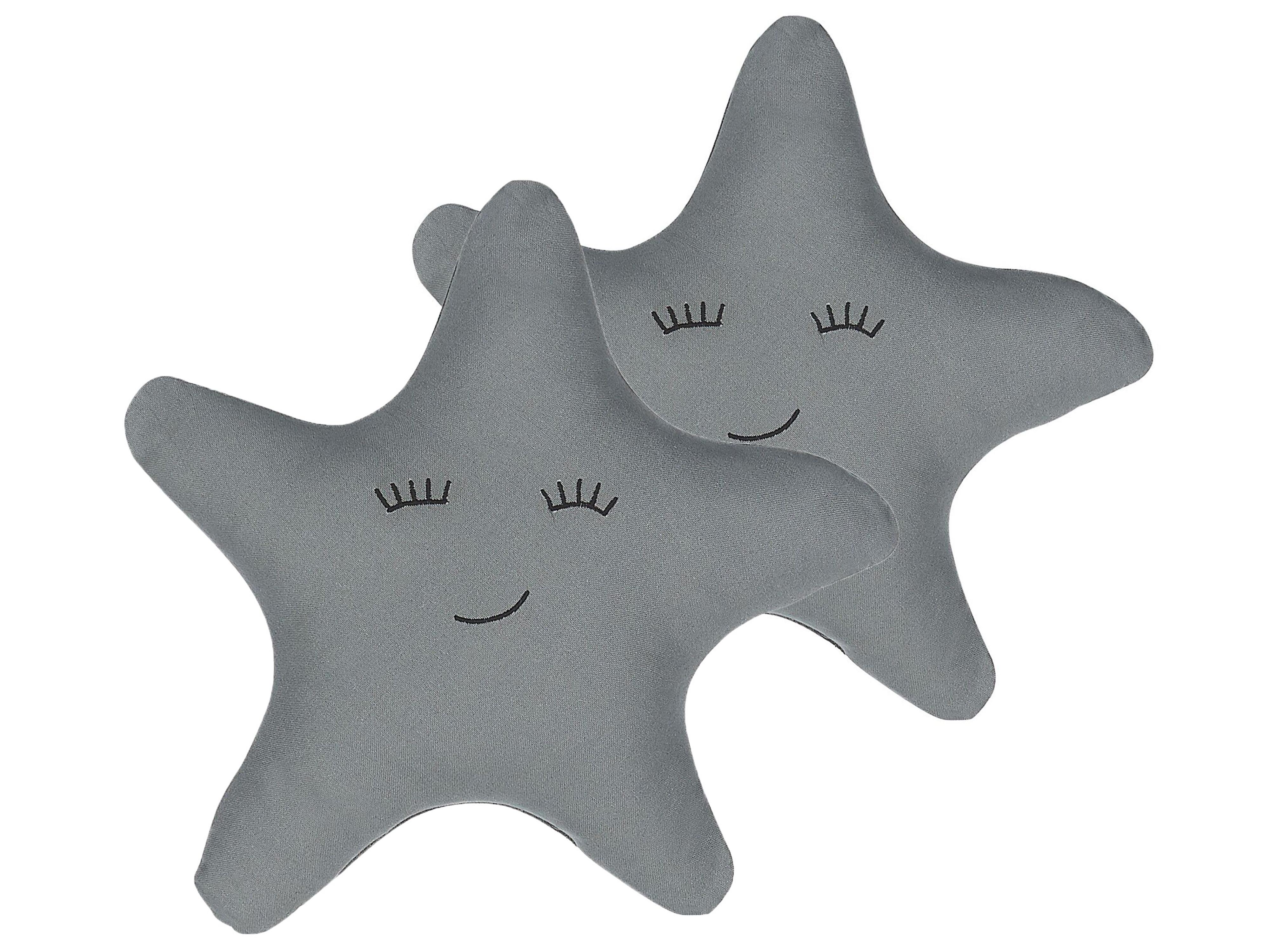Set van 2 sierkussens BHOPAL Katoen 40 x 40 cm Grijs Ster