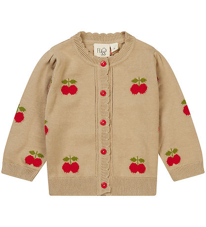 Fl?ss Cardigan - Strik - Barbara - Tan/Apple