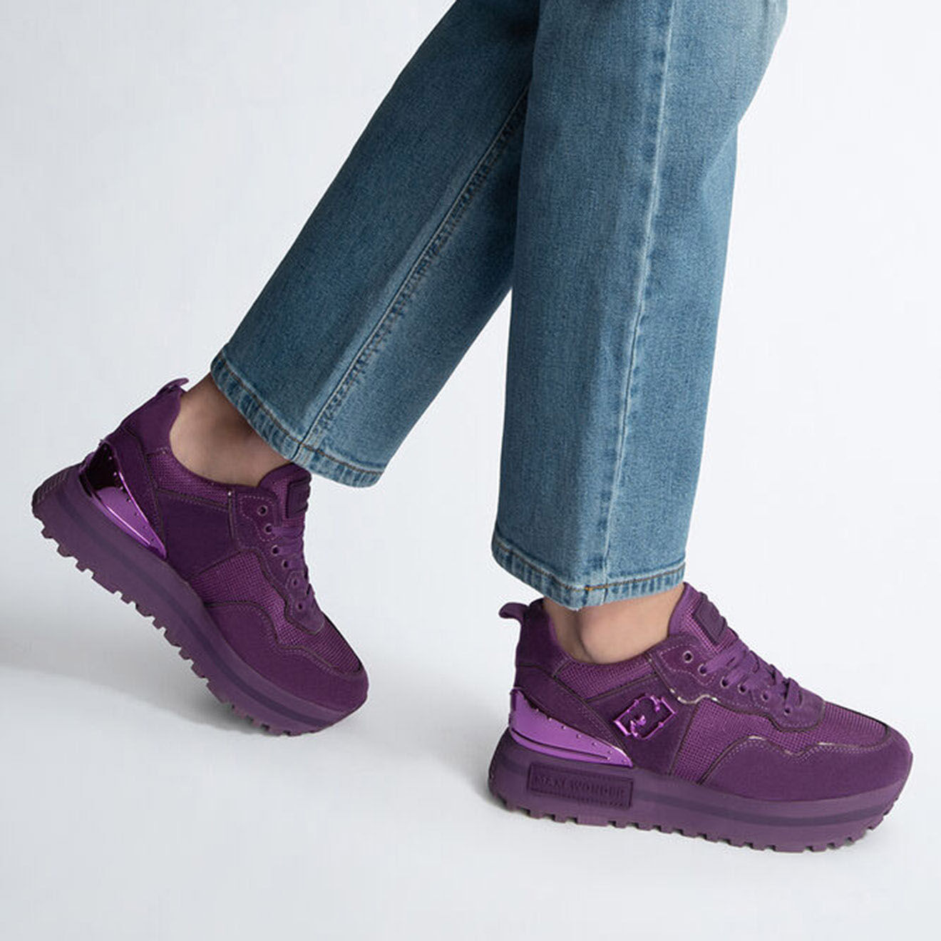 Liu-Jo Sneakers en Velours de cuir Calia violettes