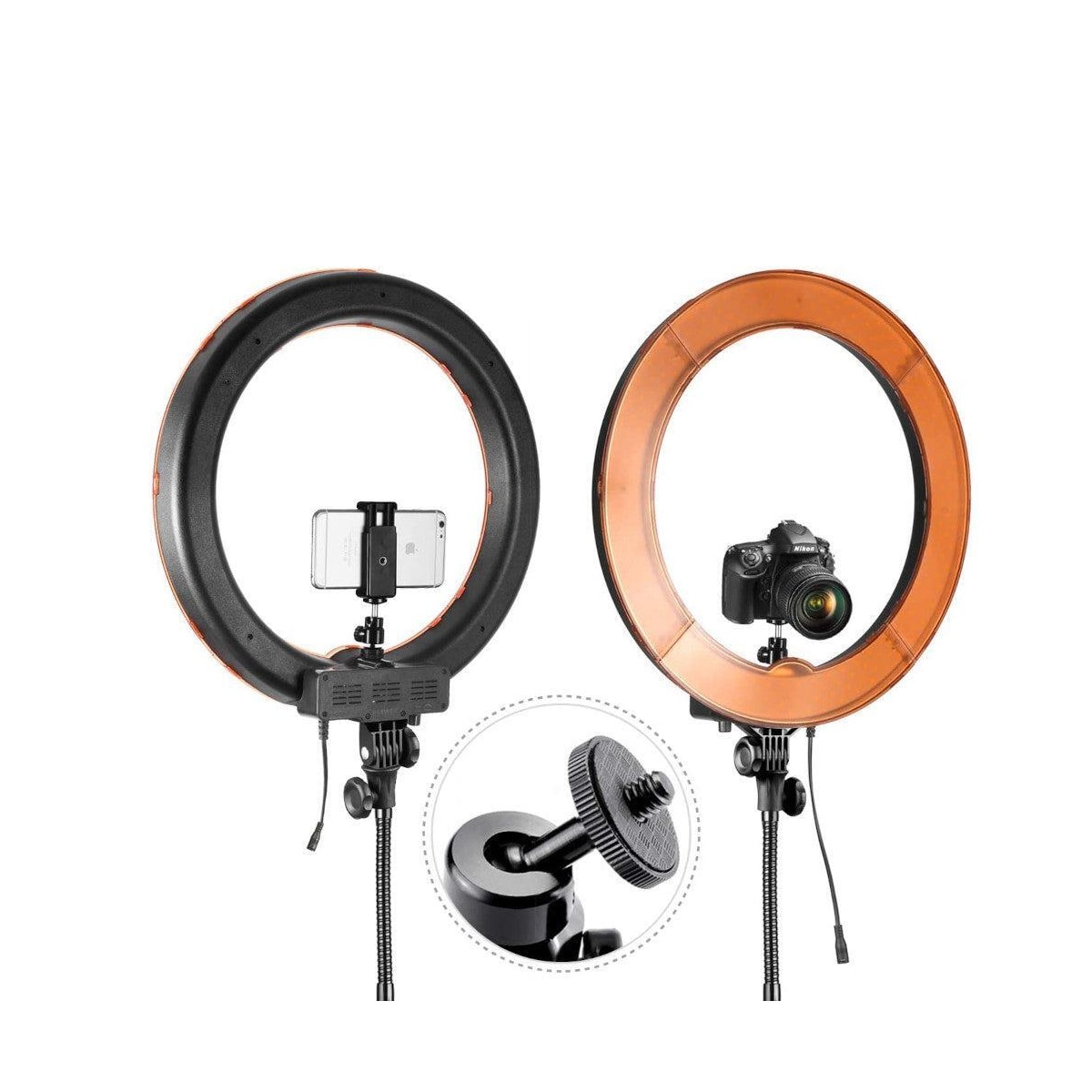 Studio LED Ring Lamp Selfie 48cm Diameter Dimmable Justerbar med bredde på farger og 2M Stand Ring Light Studio