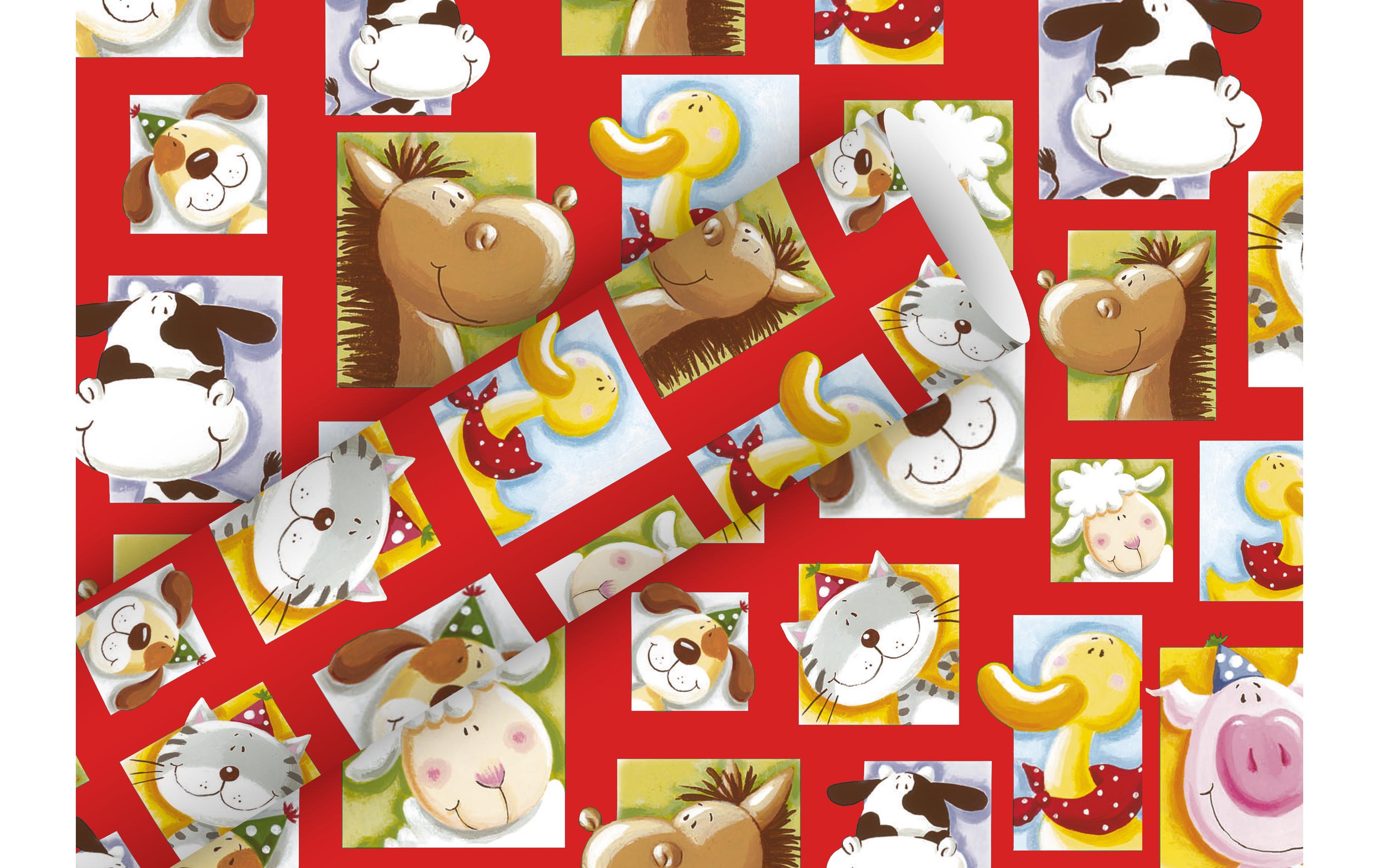 Geschenkpapier My Farm 2 m x 70 cmPapierrolle zum Einpacken von Geschenken