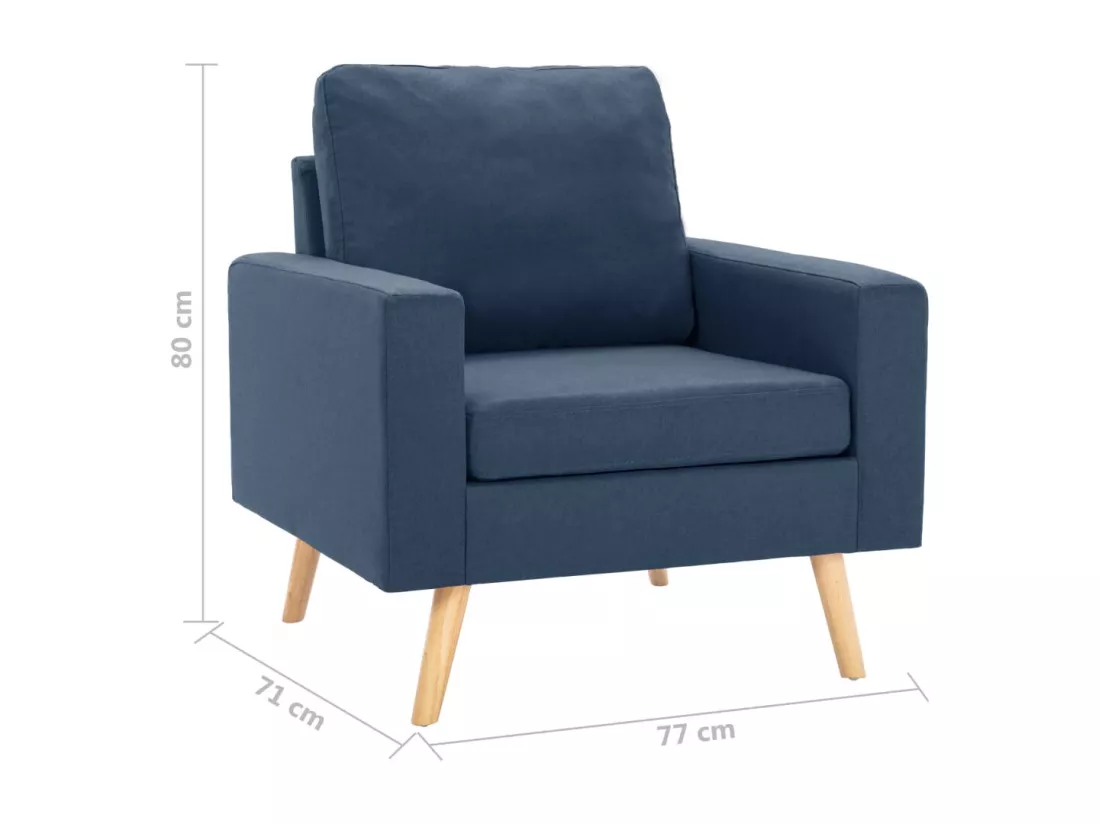 Ensemble de canapé 2 pièces Tissu Bleu